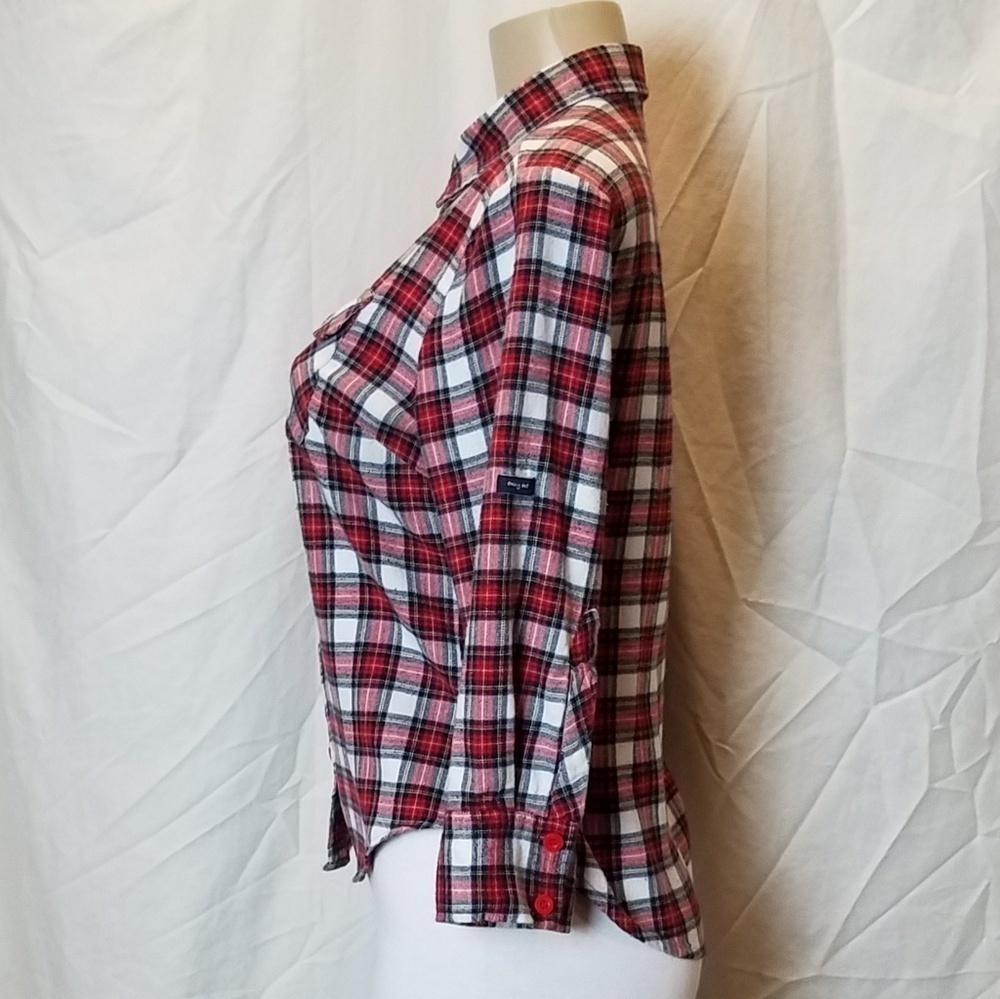 ENVY Me Red Plaid Flannel Shirt - Picture 3 of 6